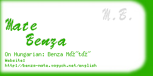 mate benza business card